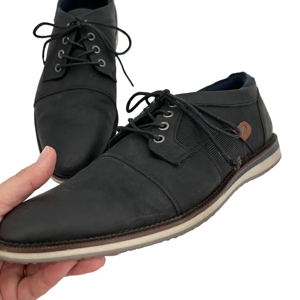 B52s by bull boxer black pu leather Oxford shoe size 10